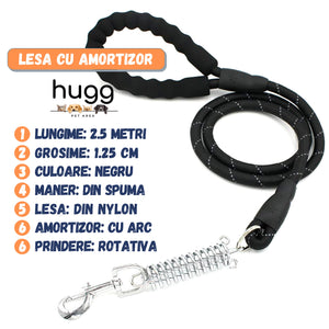 Lesa cu Arc Amortizor HUGG®, 136 cm, pentru Caini, Multicolor