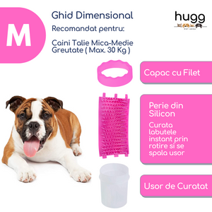 Dispozitiv pentru Curatare Labute Animale Caini si Pisici, HUGG®, din Silicon, Rose