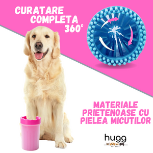 Dispozitiv pentru Curatare Labute Animale Caini si Pisici, HUGG®, din Silicon, Rose