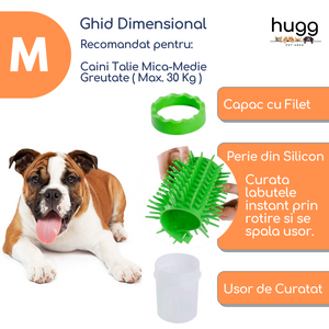 Dispozitiv pentru Curatare Labute Animale Caini si Pisici, HUGG®, din Silicon, Rose