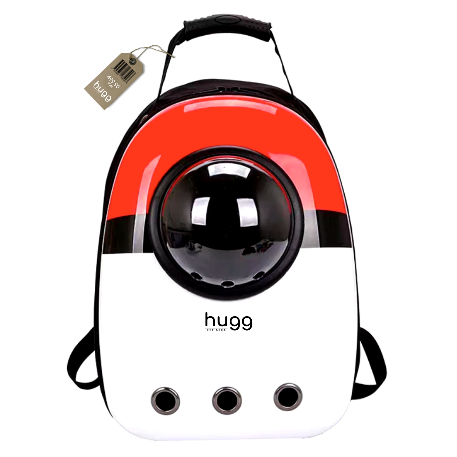 Rucsac HUGG® Gonga Alb-Rosu, Tip Hublou, Hugg